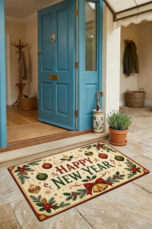 Kapı Önü Paspası 45x70cm iç Dış Mekan Yeni Yıl Ürünleri Noel Süsleri Sıcacık Noel