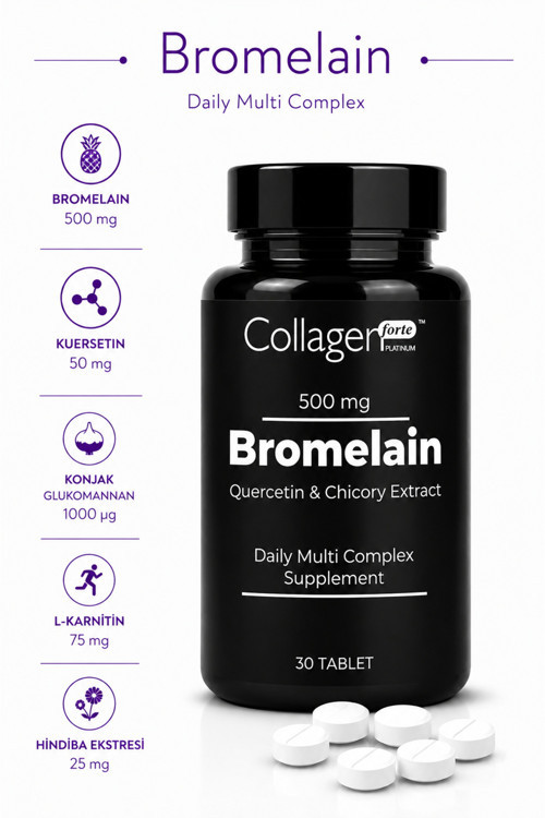Bromelain 500 Mg Takviye Edici Gıda