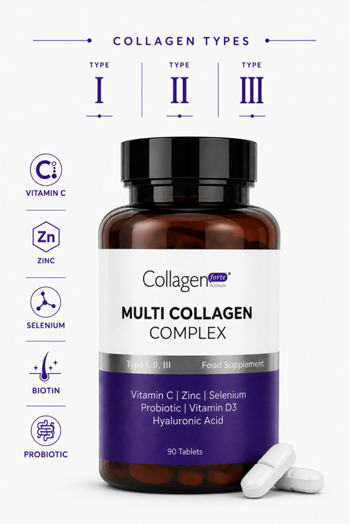 Multi Kolajen Komplex, Probiyotik & Multivitamin 1500 mg x 90 Tablet