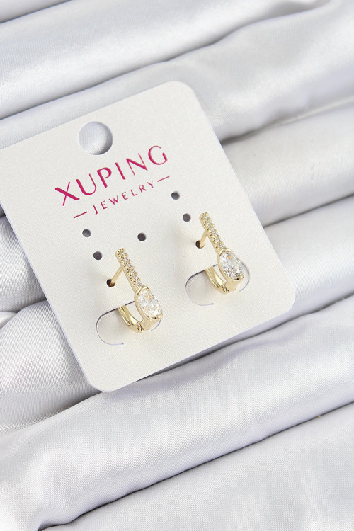 Xuping Zirkon Taşlı I Model Gold Renk Kadın Küpe 5886