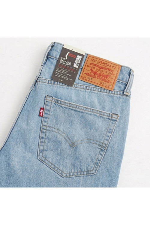 555 Pamuklu Relaxed Straight Fit Orta Bel Düz Paça ince esnek kumaş Jeans Erkek KOT PANTOLON 003VA0000