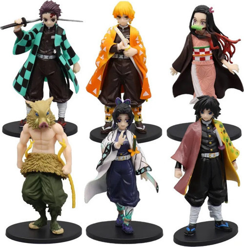 VIP YÜKSEK KALİTE 16 CM 6 LI DEMON SLAYER KARAKTER SET DEMON SLAYER OYUNCAKLARI DEMON SLAYER BİBLO