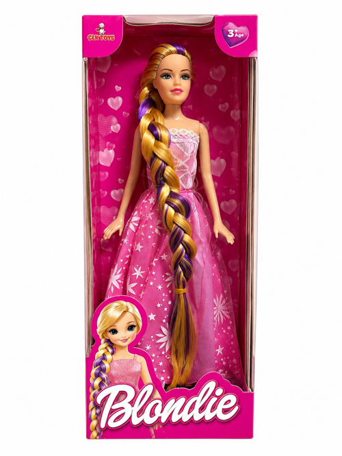Blondie Uzun Saçlı Oyuncak Bebek – 3+ Yaş