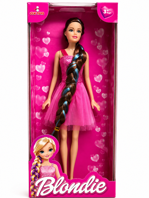 Blondie Uzun Saçlı Oyuncak Bebek – 3+ Yaş