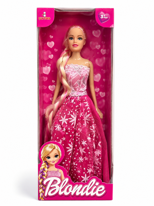 Blondie Uzun Saçlı Oyuncak Bebek – 3+ Yaş