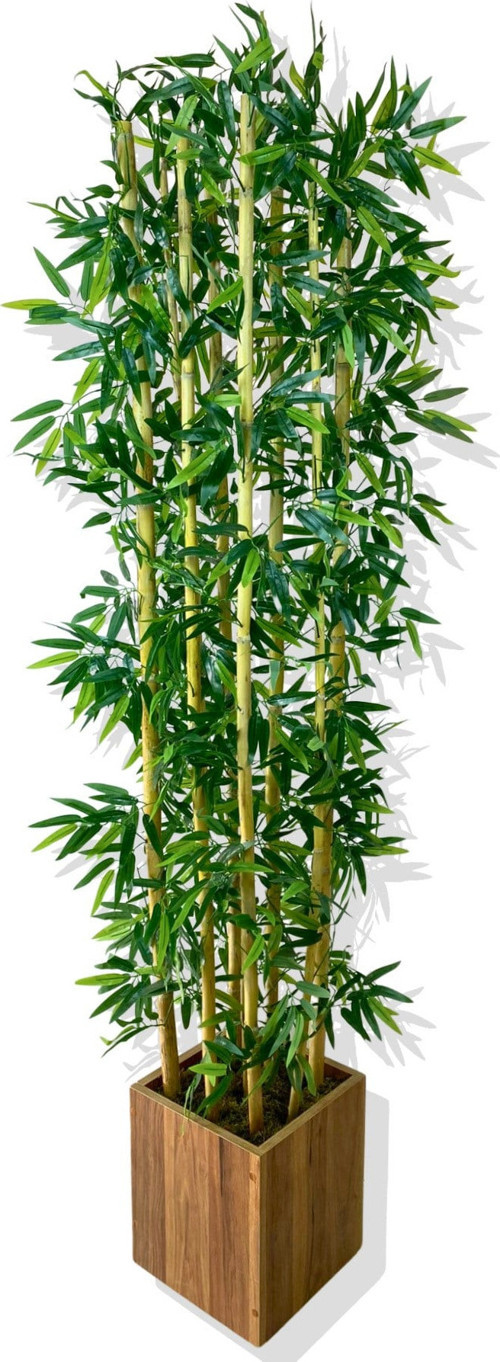 Bambu Yapay Ağaç 200 Cm 9 Adet Ahşap Saksıda