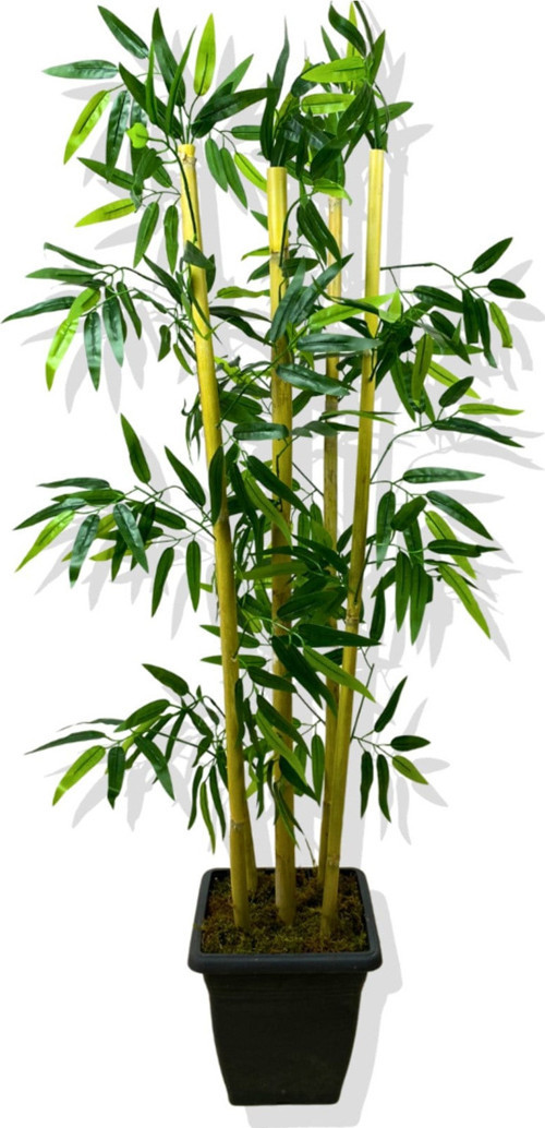 Yapay Bambu Ağaç 110 Cm 5 Bambulu Siyah Saksı