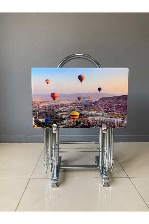 Rehber Mobilya Camlı Çanta Sehpa, Sehpa, Zigon, 4Lü Zigon, Çanta Sehpa, 4Lü Sehpa