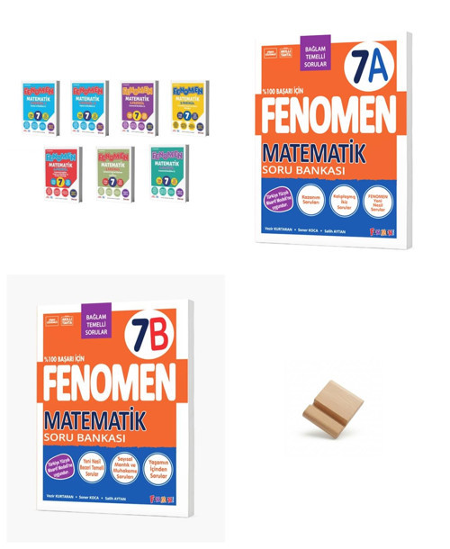 Fenomen 7. Sınıf Maarif Matematik Fasikül 7A ve 7B 3lü Set Soru Bankası + Telefon Standı