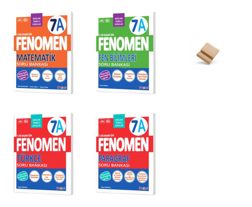 Fenomen 7. Sınıf Maarif 7A Serisi Mat Fen Türkçe ve Paragraf 4lü Set Soru Bankası + Telefon Standı