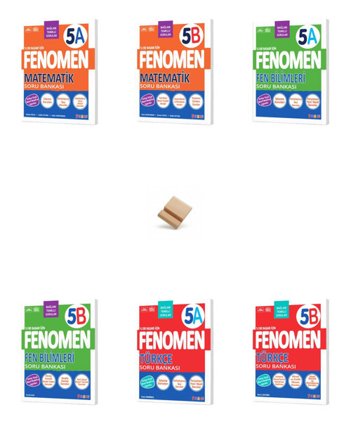 Fenomen 5. Sınıf Maarif A+B Matematik Fen ve Türkçe 6lı Set Soru Bankası + Telefon Standı