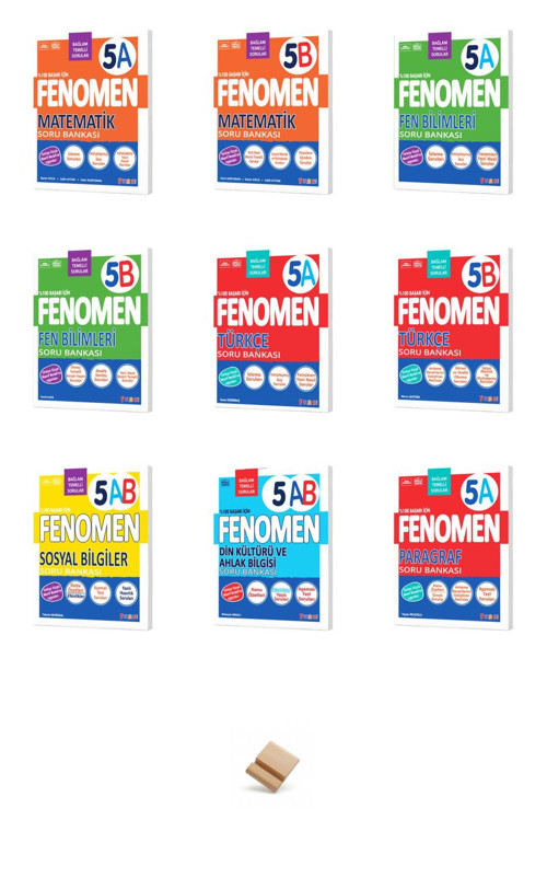Fenomen 5. Sınıf Maarif A ve B Serisi Tüm Dersler 9lu Set Soru Bankası + Telefon Standı