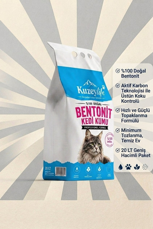 Bentonit Kedi Kumu Aktif Karbon 20 Lt