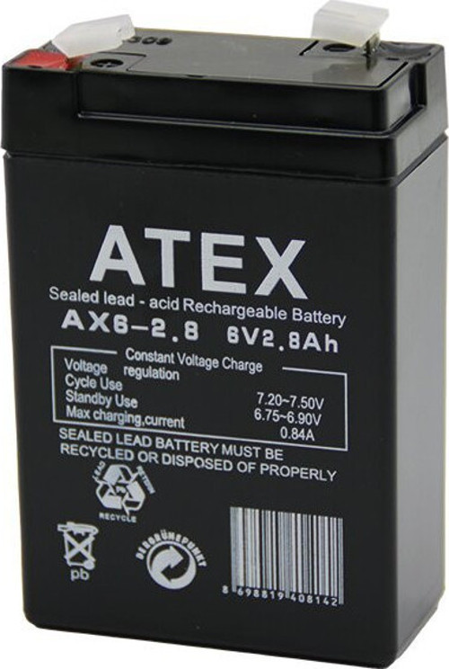 Atex AX6-2.8 Akü 6V 2.8AH Amper İnce