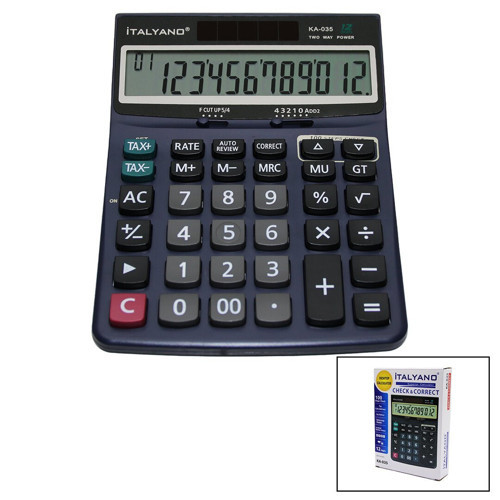 KA-035 Hesap Makinesi 12 Haneli 100 İşlem Geri Saydırma