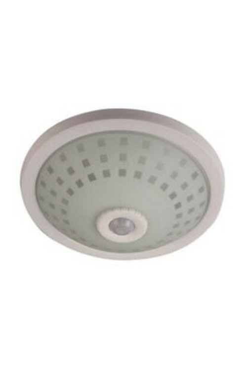 E-2002 Tavan Armatür 2 Girişli E27 Ampul Duylu 360° Hareket Sensörlü 5mt Algı Camlı Kafes