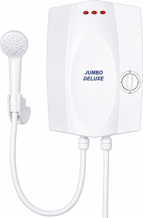 Jumbo Deluxe Şofben 8000W 7 Emniyetli Su Isıtmada %35 Tasarruf Beyaz Elektrikli