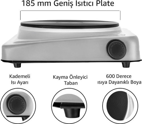 Awox Lotus Tek Gözlü Elektrikli Ocak Plate 185mm.1500W