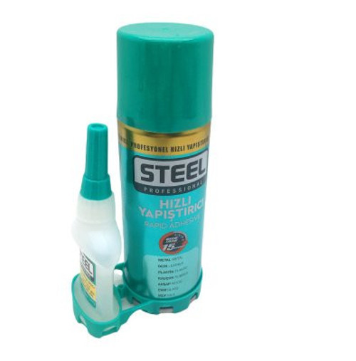 Steel CK-5401 Hızlı Yapıştırıcı 200ml+35gr Brüt Mdf-Ahşap-Metal-Deri-Kauçuk-Plastik-Cam