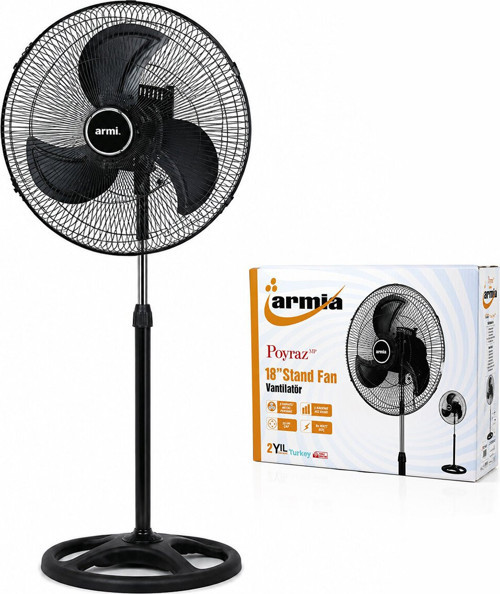 Sanayi Vantilatör Y: 140cm 3 Metal Kanat: ÇAP:56cm 80W 18" İNÇ 3 Kademe Hız