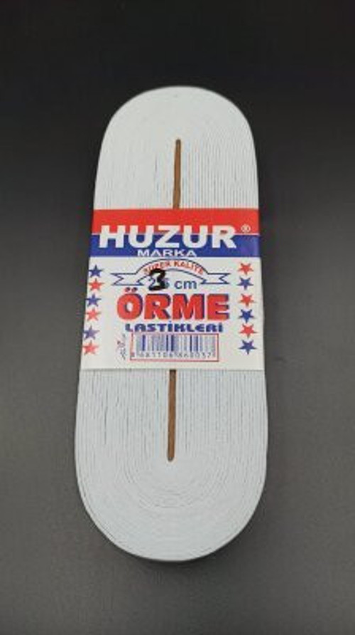 Huzur Paça Lastik Yassı Geniş 10mt 3cm Beyaz