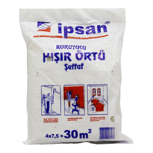 Şeffaf Koruyucu Örtü 30-M2 4x7.5mt Hışır