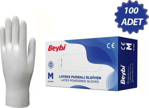 Beybi Muayene Eldiveni 100 Adet Lateks Pudralı