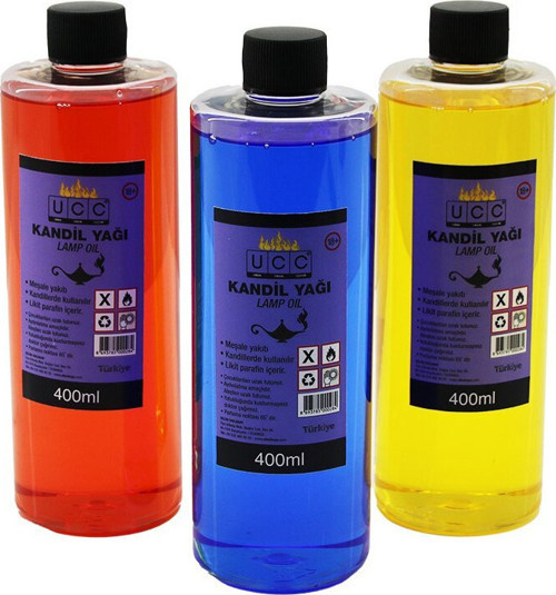 Ucc Kandil Yağı 400ml Parlama Noktası : 65° Mix Renkli Meşale Yakıtı Likit Parafin İçerir