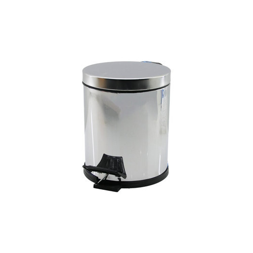 BRY-0343 QS-452 NO-3 Çöp Kovası Çap: 18cm Y: 22.3cm 3lt Pedallı Krom Metal
