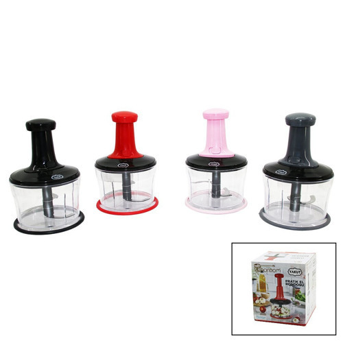 Yakut Rondom KOD-2365 El Rondosu Doğrayıcı Mika Kristal Pls.Hazne 1lt 3 Bıçaklı Büyük Basmalı