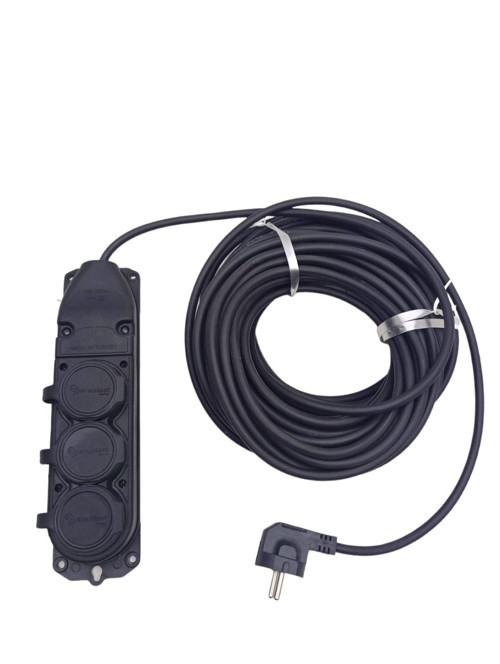 S-31520-3 Uzatma Kablosu 20mt 3x1.5 Cca Kablo 3'lu Kaucuk Kauçuk Priz