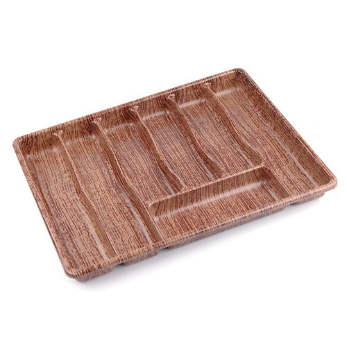 BRNS-10890 Çekmece İçi Kaşıklık 50x37cm 7 Bölmeli Büyük Ahşap Renk