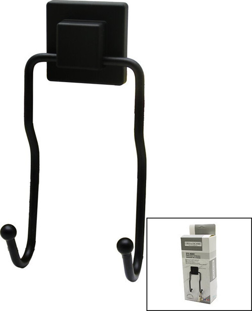 ORSA-901 Sarkık Askı 8x9x19cm 2'li Metal Siyah Kare Güçlü Yapışkanlı