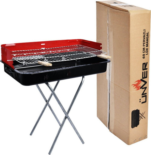 Ünver Uysal Mangal 60cm Tekli Ayaklı Portatif Lüx Pervazlı