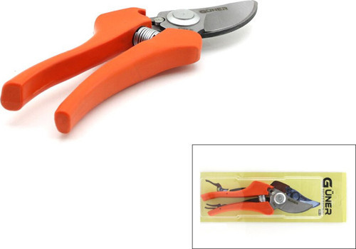 Güner GM-5 Bağ Makası Metal Geniş Ağız Turuncu Saplı
