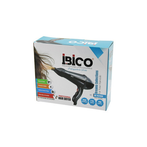 İbico IC-6200 Profesyonel Saç Kurutma ve Fön Makinesi 2500W 210℃ 3500 Performans Pro AC Motor