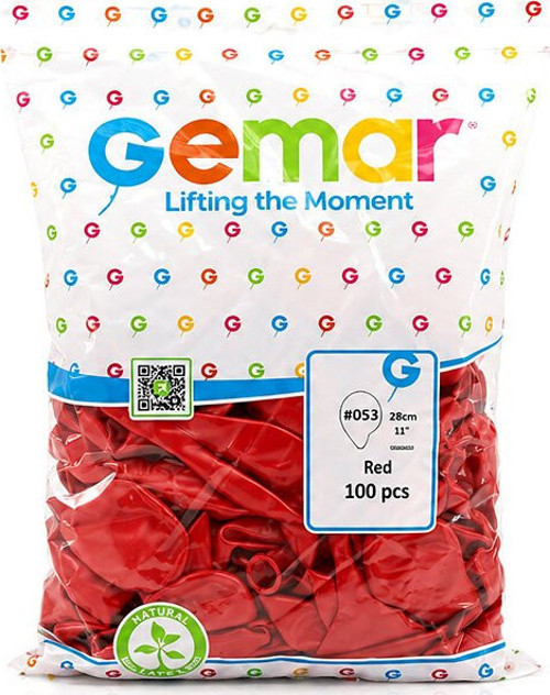Gemar GM-110-53 Balon 28cm 11'' 100 Adet Metalik Kırmızı