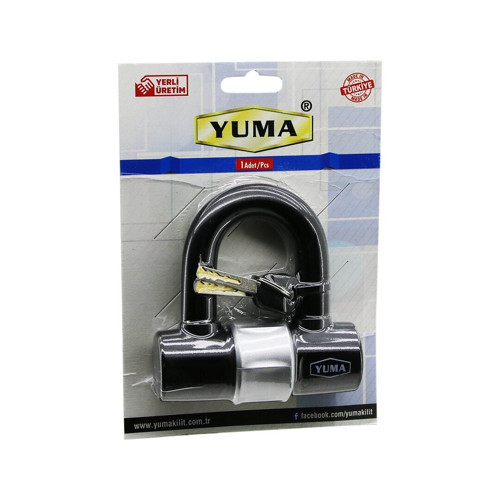 Yuma YM-740-V Anahtarlı Asma Kilit Çelik U BAR Çok Amaçlı Kelepçe Disk