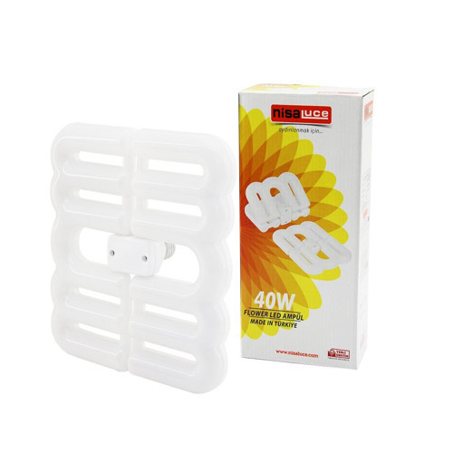 EAM-097 Flower Beyaz LED Lamba Ampul 21x23.5cm 40W 6500K 4B Şekil 3600 Lümen E27 Katlanır