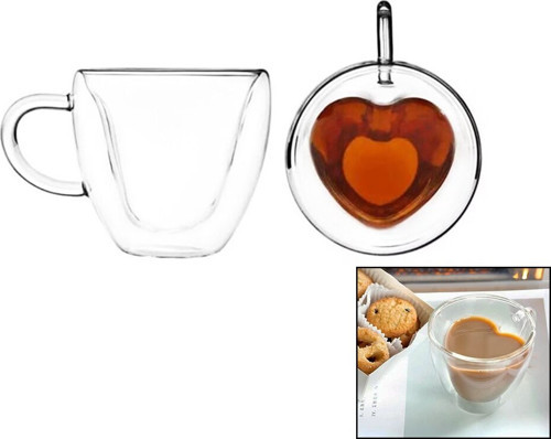 DMR-2297 Kulplu Cam Bardak 250ml Sade Kalpli Termisil Borosilikat Çift Cidarlı Isıya Dayanıklı