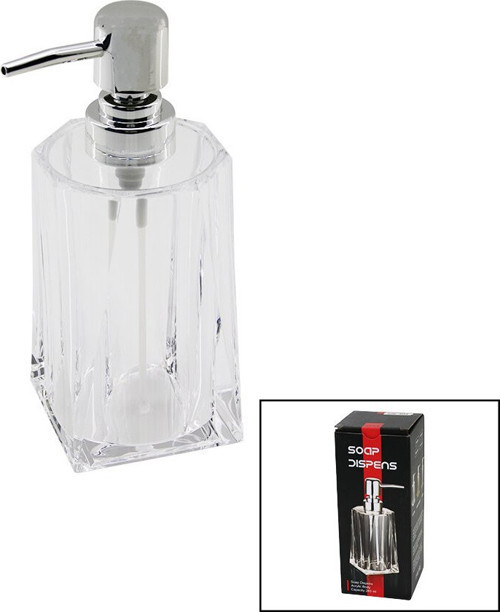 Soap Dıspens YAKUT-11632 Sıvı Sabunluk 280ml Uzun Şeffaf Mika Kristal