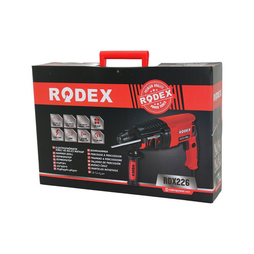 Rodex RDX-226 Elektropnömatik Kırıcı ve Delici Matkap 800W AHŞ:30mm-BET:26mm-MTL:13mm 0-1100RPM