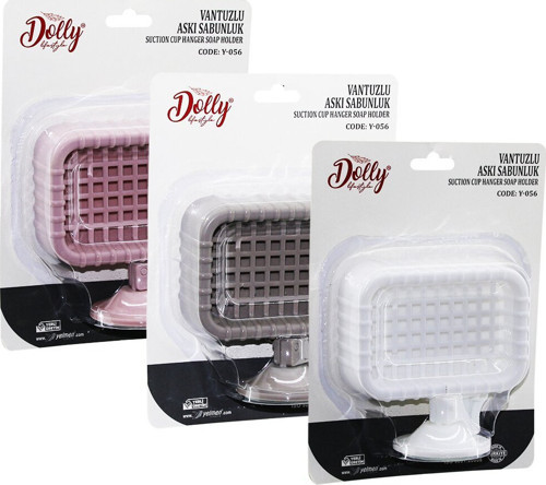 Dolly Y-056 Lüks Vantuzlu Katı Sabunluk Izgaralı Dikdörtgen