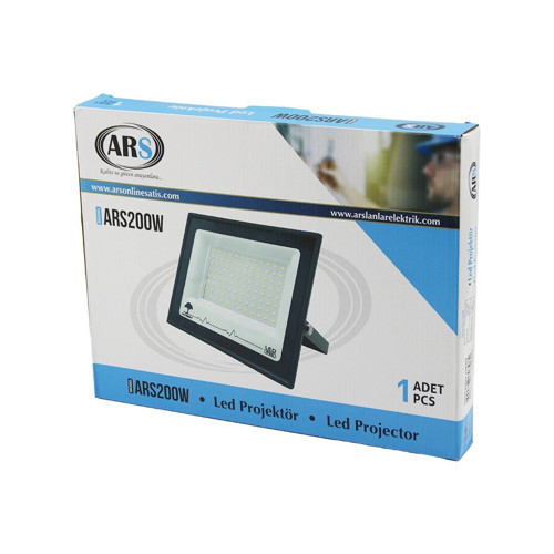 Ars KOD-346297 MODEL-ARS200W LED Projektör 29x22cm 50.000 Saat Ömür Aydınlatma Açısı: 120° Tekli