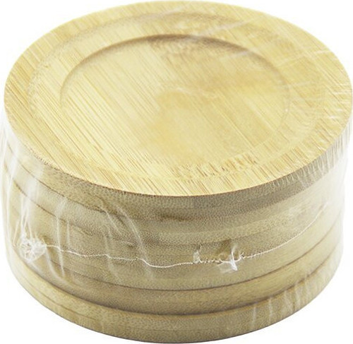 İ22-215 Bambu ve Ahşap Yuvarlak Çap: 9.7cm 6 Adet Çay Tabak