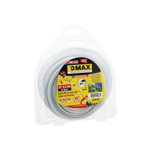 Dmax DMX-4330 Çim Biçme Tırpan Misinası 3.3mm X 26mt Çelik Telli Yuvarlak