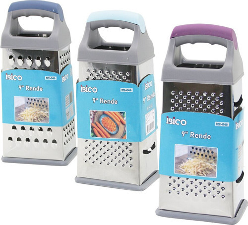 İ22-046 Rende 4GEN 9" Çelik Metal Renkli Plastik Saplı Silikon Kaplama Taban