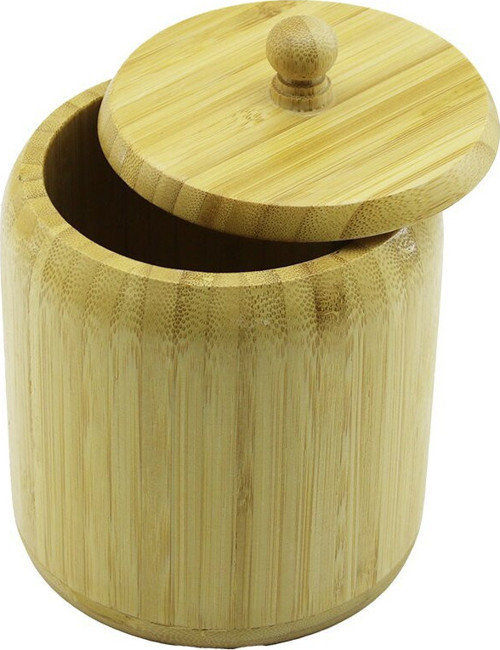 İ22-232 Çap: 11.3cm Derinlik: 11cm NO-12 Ahşap Bambu Şekerlik Kapaklı
