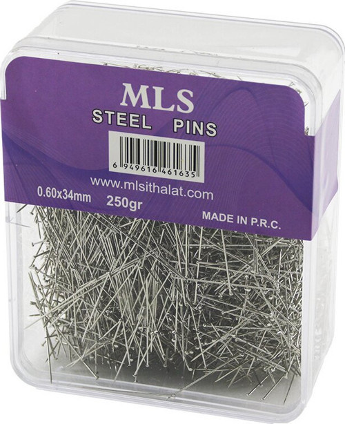 Steel Pıns Toplu İğne 250gr 0.60x34mm BRKT-461635 Şeffaf Mika Kristal Pls. Ambalaj