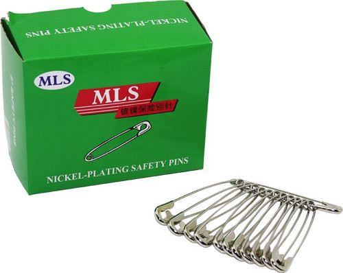 Nıckel-Platıng Safety Pıns Çengelli İğne NO-8# 12 Adet X 12'li 144 Adet Paket